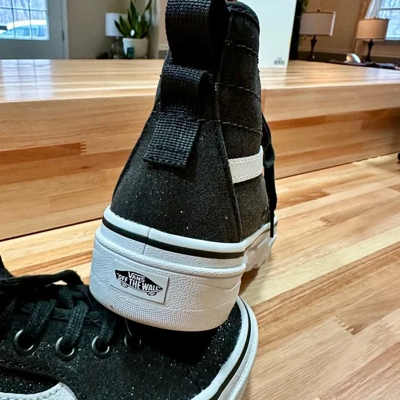 VANS Sentry Sk8-hi Wc High Tops (glitter Black/White) Women Black Size 8.5 - Picture 5 of 8